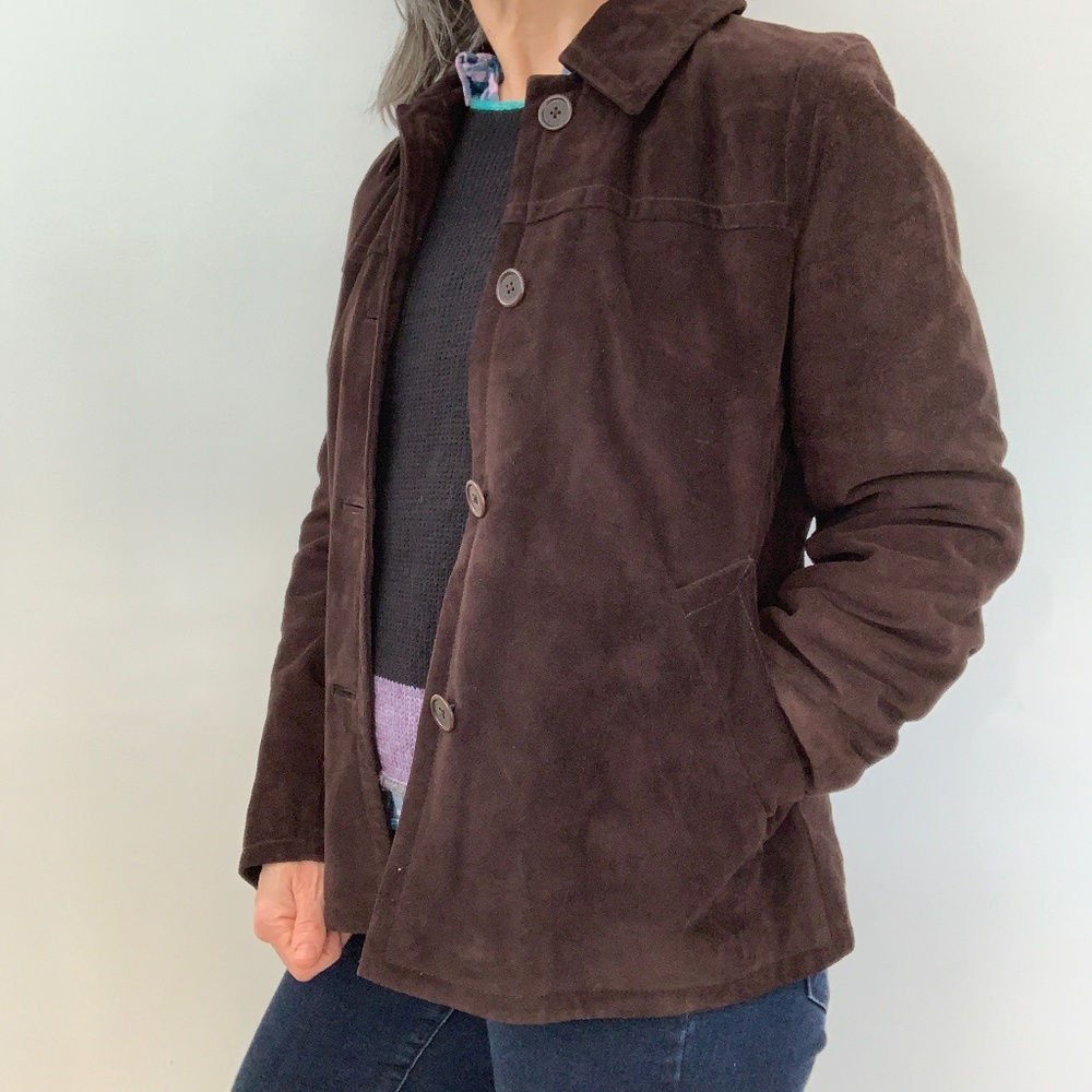 Leather Suede Coach Barn Jacket